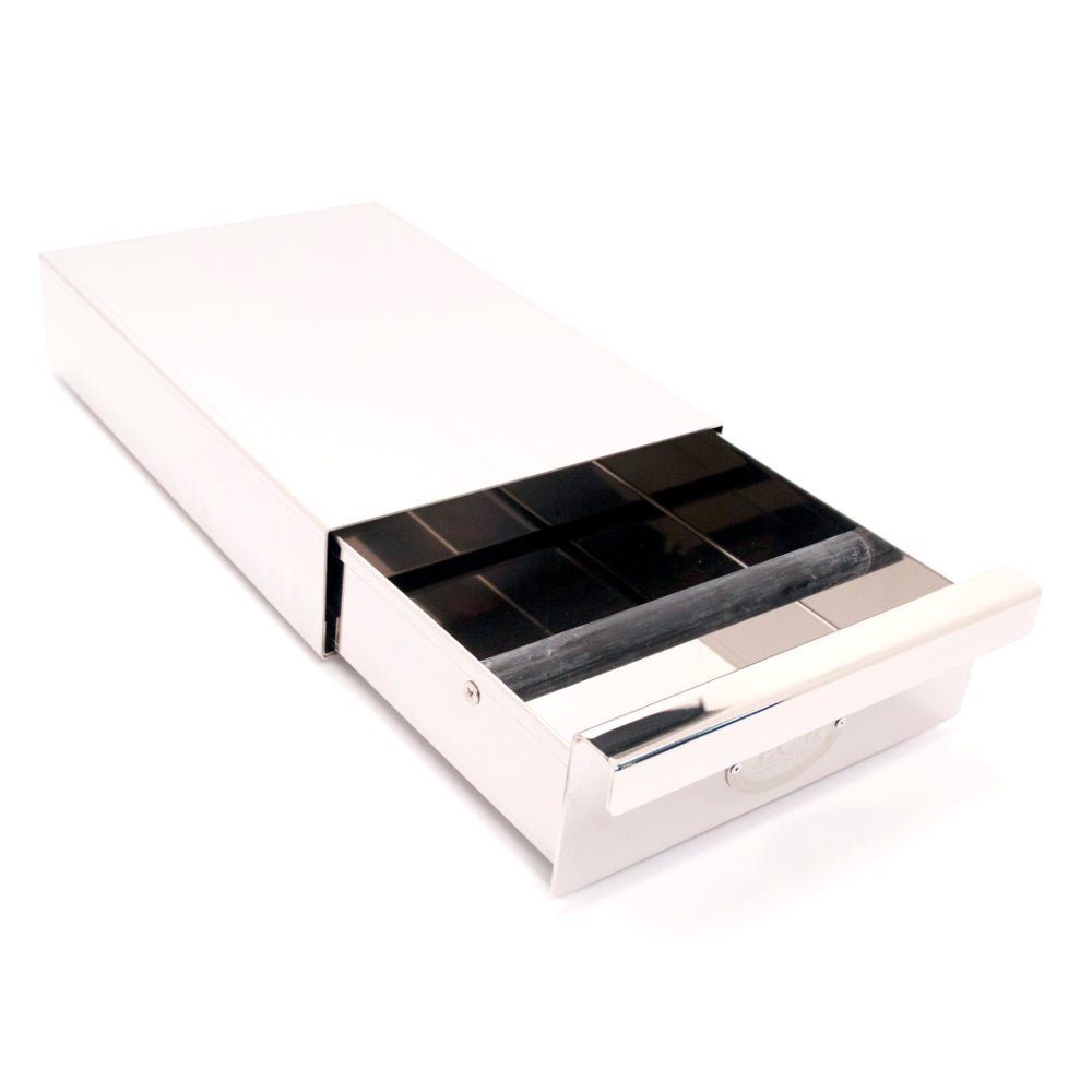 ECM Stainless Steel Knock Box Drawer with Sound-Absorbing Bar