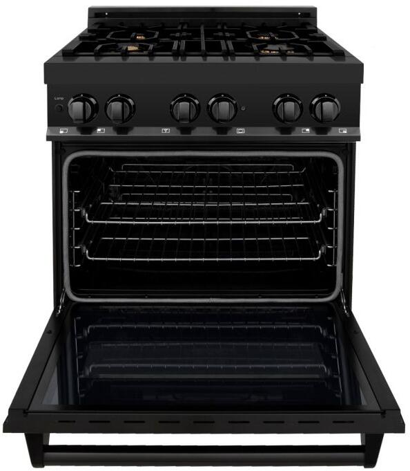zline-30-dual-fuel-professional-range-with-gas-burners-electric-convection-oven-black-stainless-steel-with-brass-burners-rab-br-30