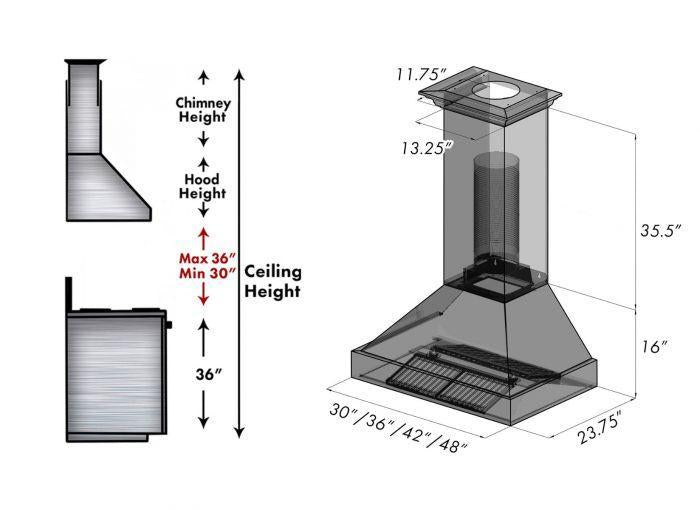 zline-30-in-wall-mount-range-hood-ducted-satin-stainless-steel-blue-gloss-shell-8654bg-30