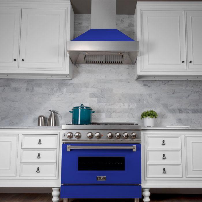 zline-30-in-wall-mount-range-hood-satin-stainless-steel-blue-matte-finish-ducted-400-cfm-8654bm-30
