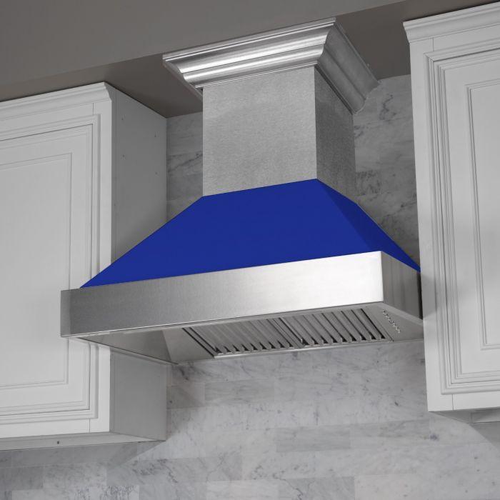 zline-36-in-wall-mount-range-hood-ducted-satin-stainless-steel-with-blue-matte-shell-8654bm-36