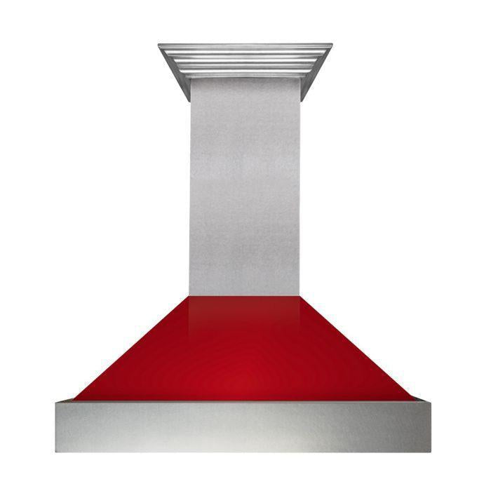 zline-30-inch-wall-mount-range-hood-ducted-satin-stainless-steel-with-red-gloss-shell-8654rg-30