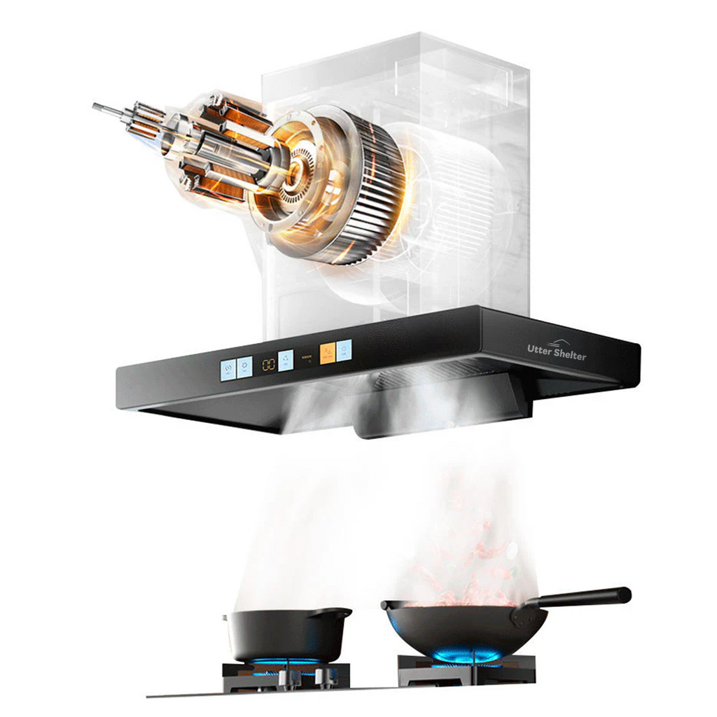 Utter Shelter 34-Inch Wall-Mounted Range Hood with Commercial Stainless Steel Extractor (US09001)