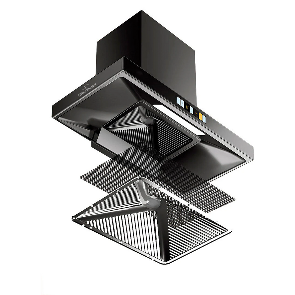 Utter Shelter 34-Inch Wall-Mounted Range Hood with Commercial Stainless Steel Extractor (US09001)