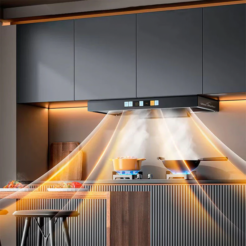 Utter Shelter 34-Inch Wall-Mounted Range Hood with Commercial Stainless Steel Extractor (US09001)