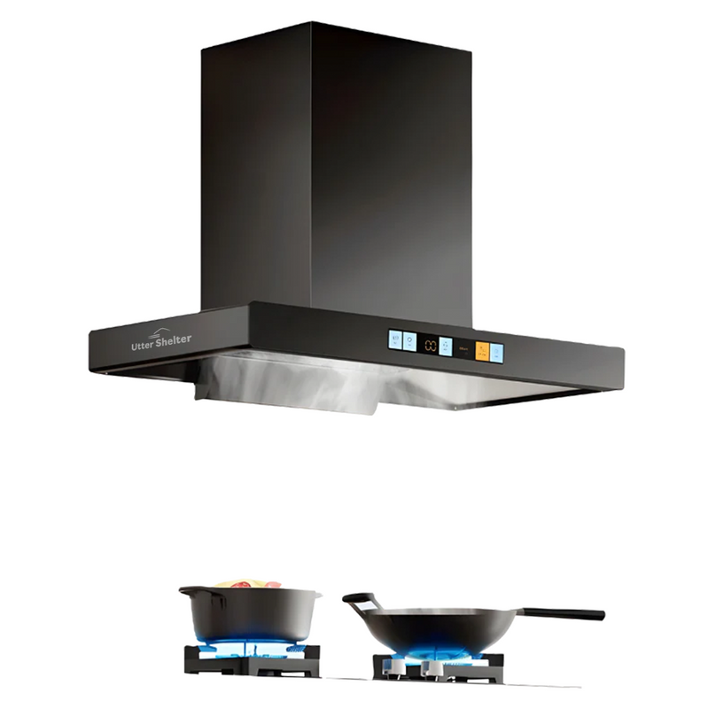 Utter Shelter 34-Inch Wall-Mounted Range Hood with Commercial Stainless Steel Extractor (US09001)