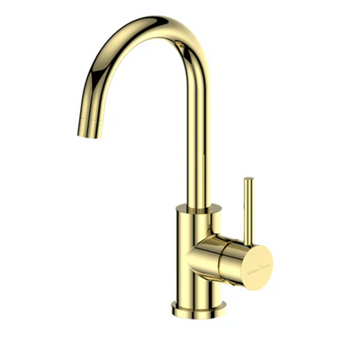 Utter Shelter Pull Down Single Handle Kitchen Faucet, Polished Gold Finish (US09005)