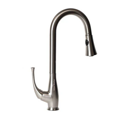 Utter Shelter Castor Pull Down Single Handle Kitchen Faucet, Chrome Finish (US09007)