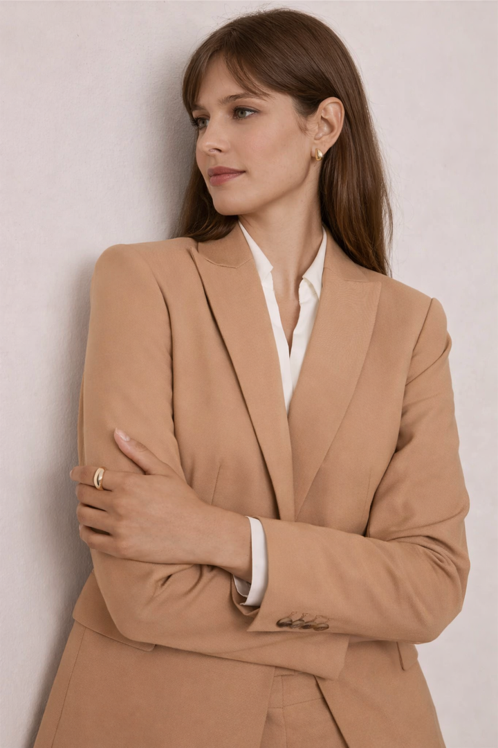Petite Straight Fit Blazer for Women – Long Sleeves, Single Button Front Closing+2
