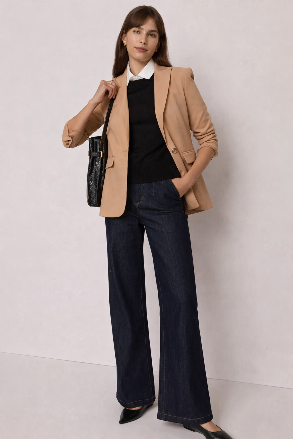 petite-straight-fit-blazer-for-women-long-sleeves-single-button-front-closing