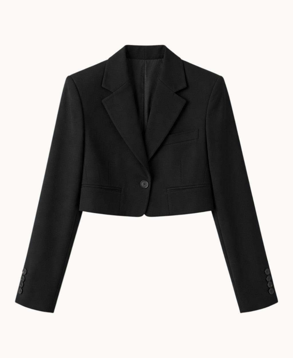 petite-cropped-blazer-for-women-long-sleeves-single-button-front-black-color