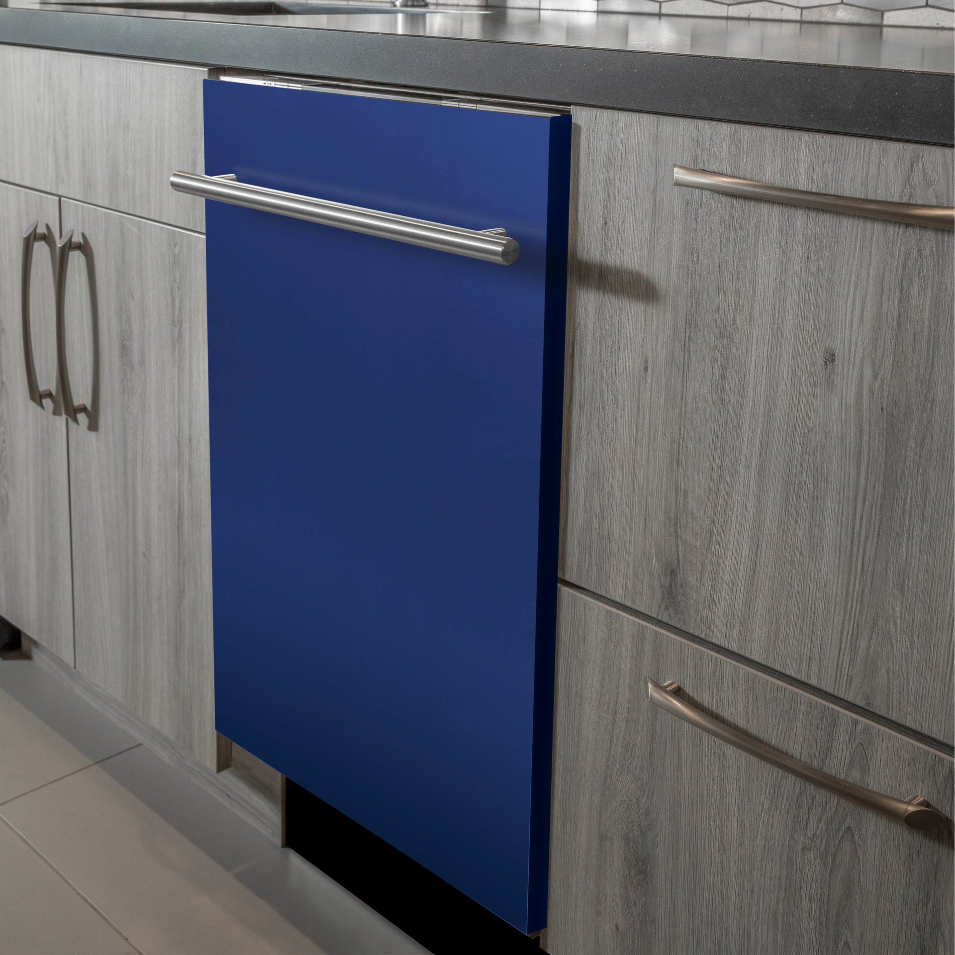 zline-24-in-top-control-dishwasher-in-blue-matte-with-stainless-steel-tub-and-modern-handle-dw-bm-h-24