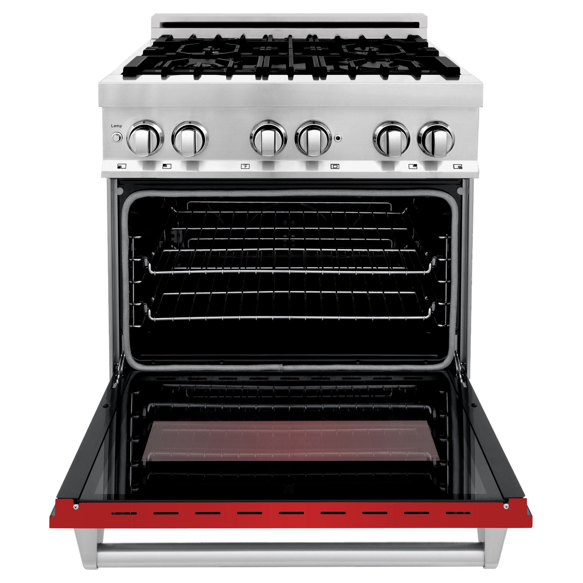 zline-30-in-dual-fuel-range-with-gas-cooktop-and-electric-oven-in-stainless-steel-with-red-matte-door-ra-rm-30