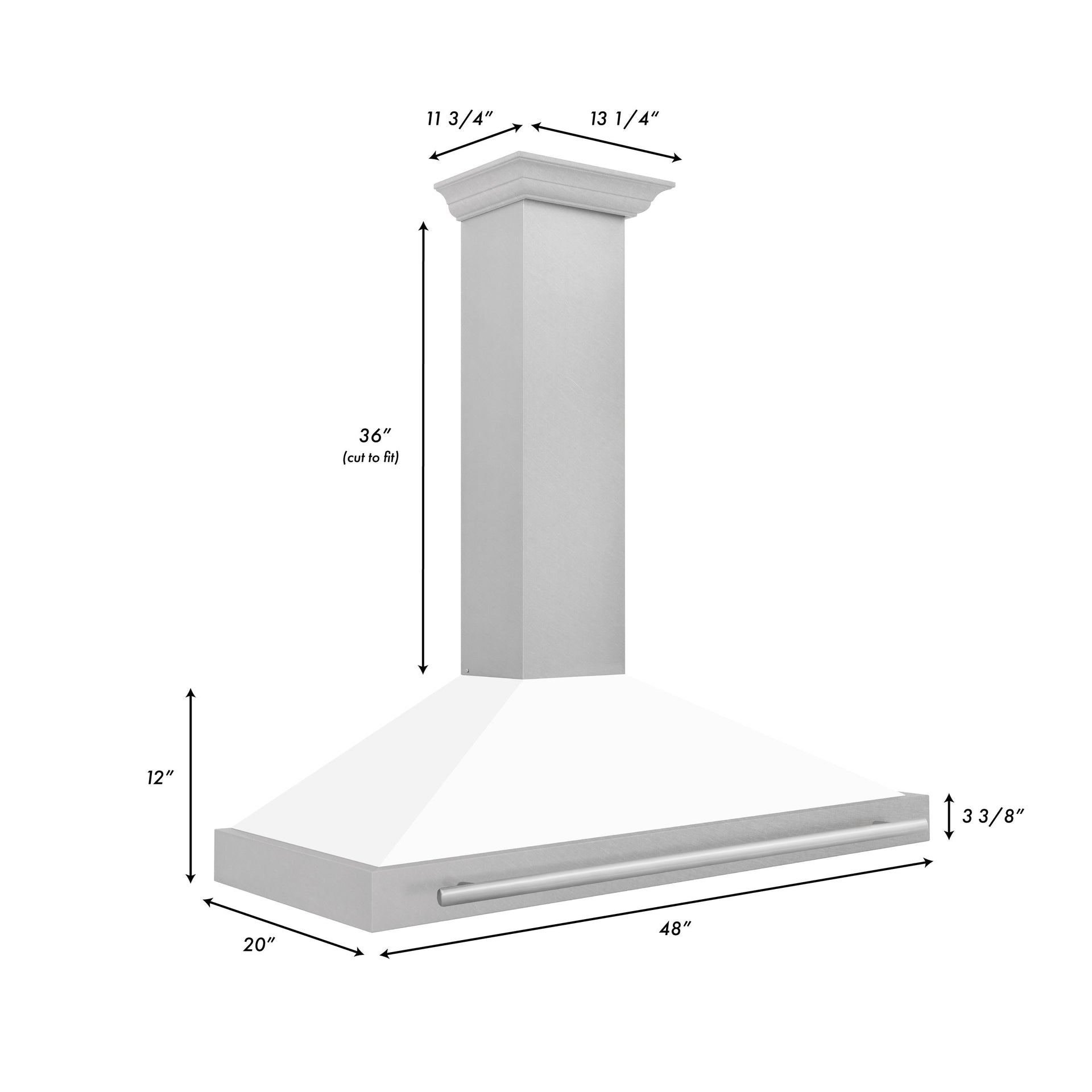 zline-48-in-wall-mount-range-hood-convertible-satin-stainless-steel-400-cfm-white-matte-shell-stainless-steel-handle-kb4snx-wm-48