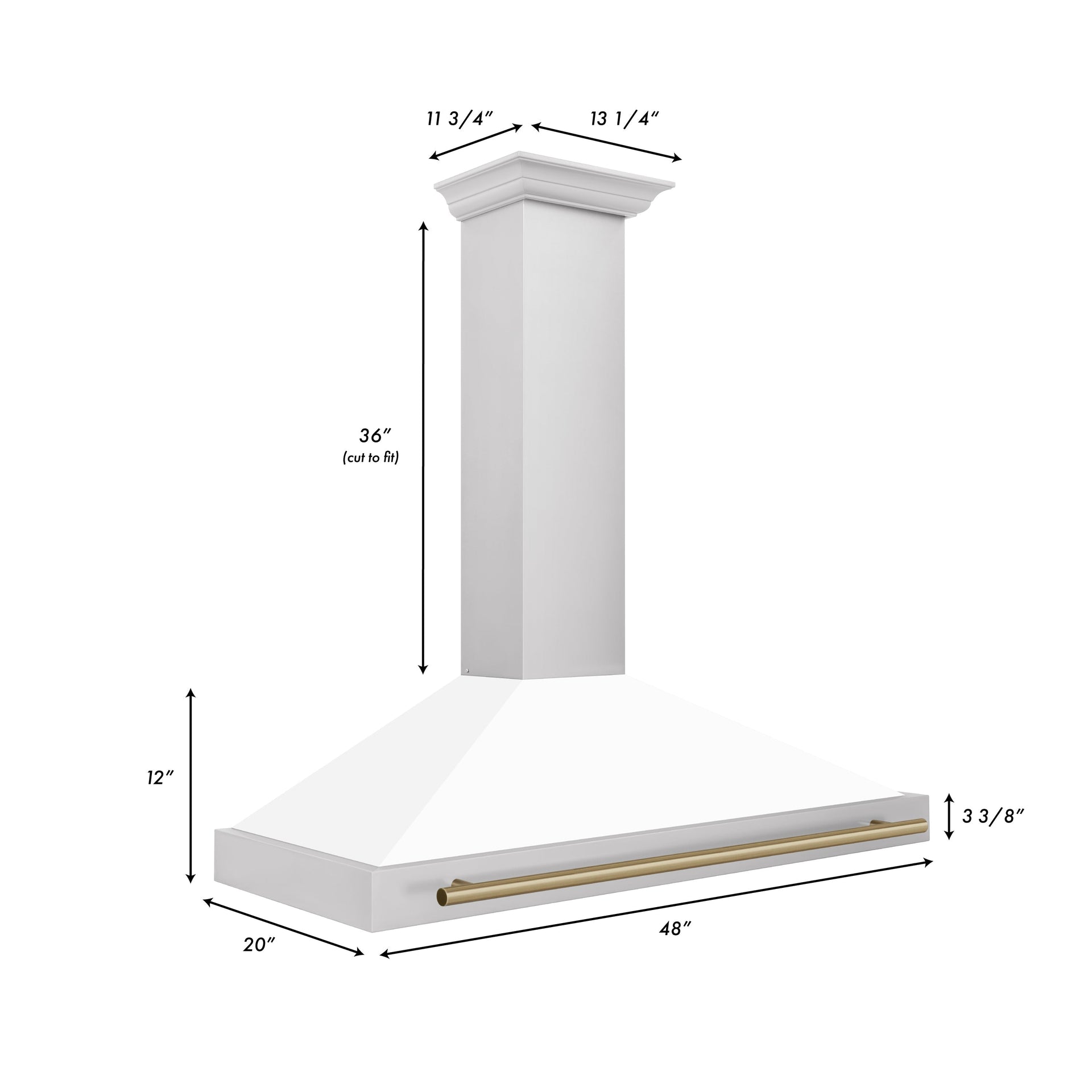 zline-48-in-wall-mount-range-hood-stainless-steel-white-matte-shell-champagne-bronze-handle-kb4stz-wm48-cb
