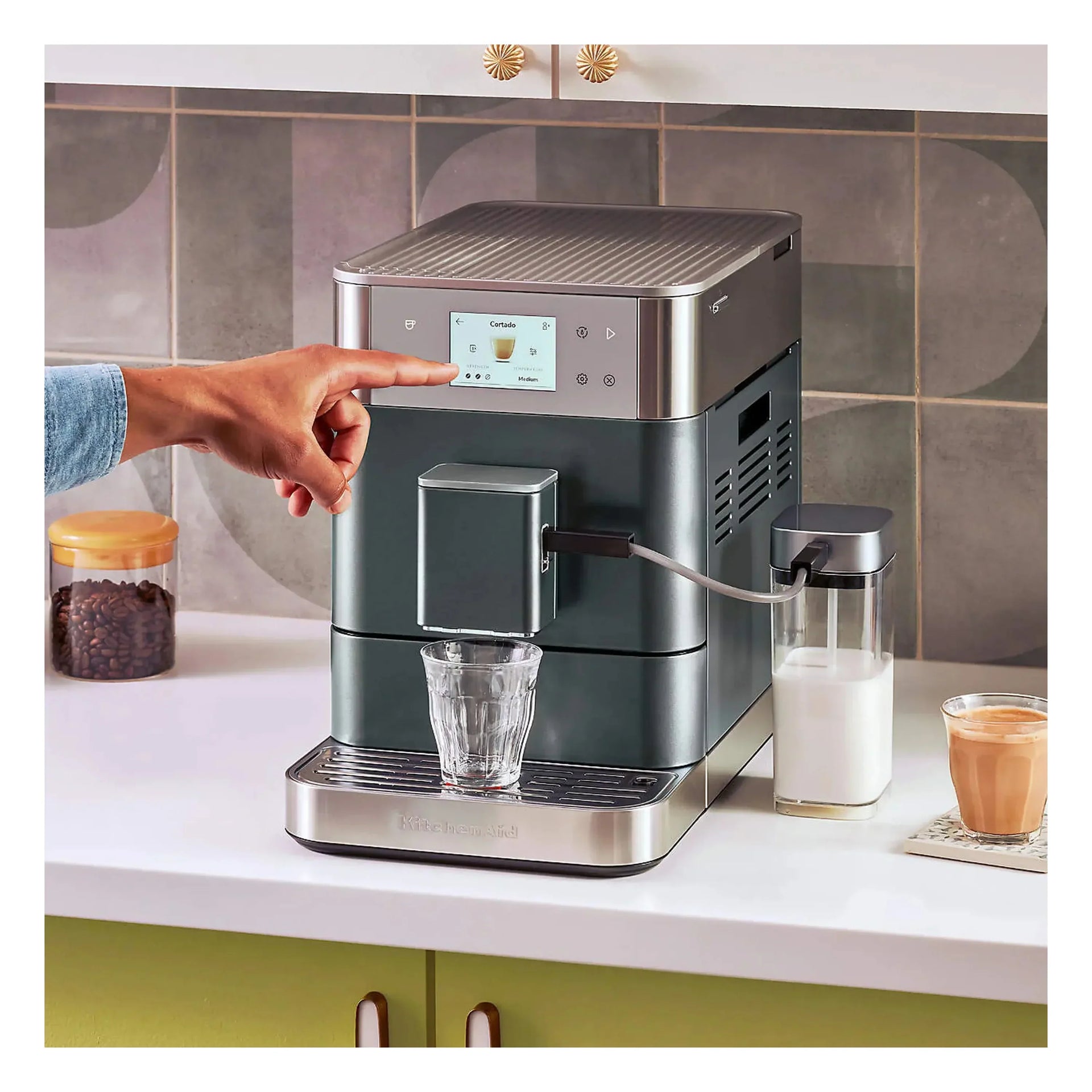 kitchenaid-fully-automatic-espresso-machine-kf7-with-milk-container-in-juniper-kes8557jp