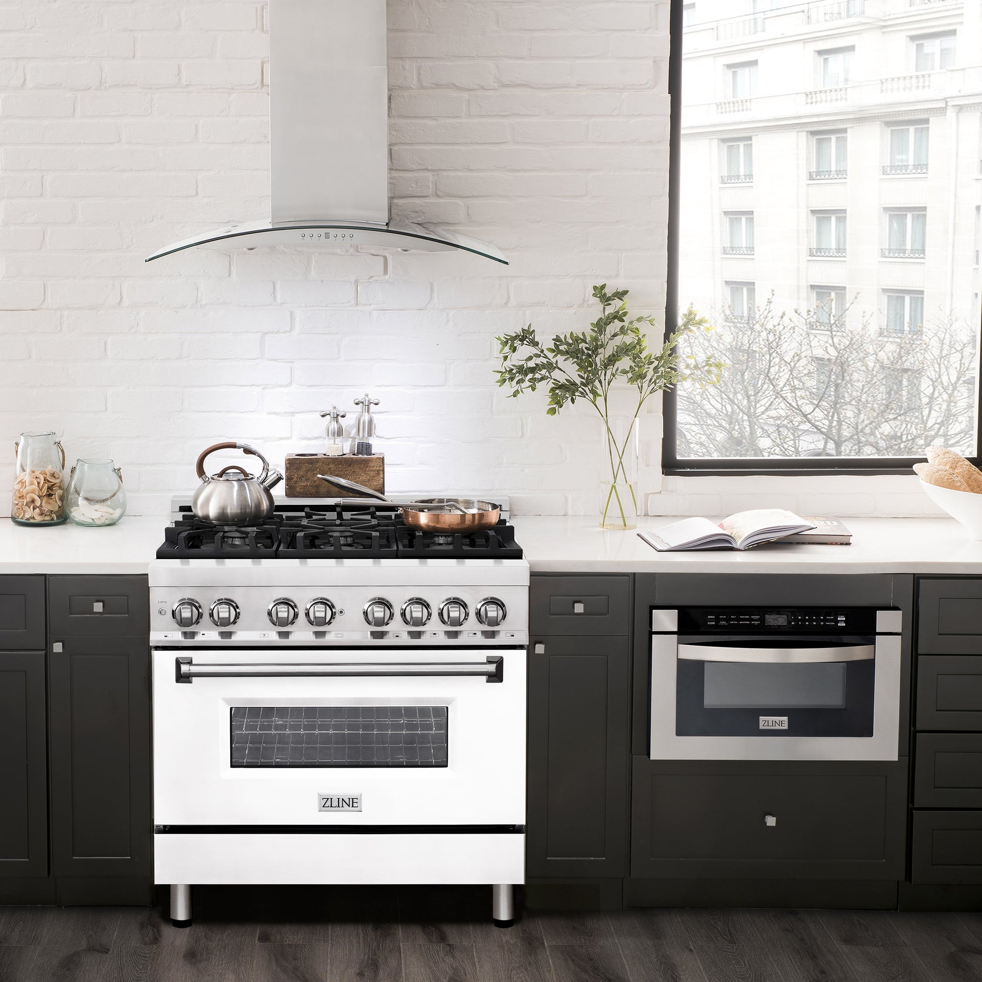zline-36-inch-dual-fuel-professional-range-with-6-gas-burners-electric-convection-oven-white-matte-door-stainless-steel-model-ra-wm-36