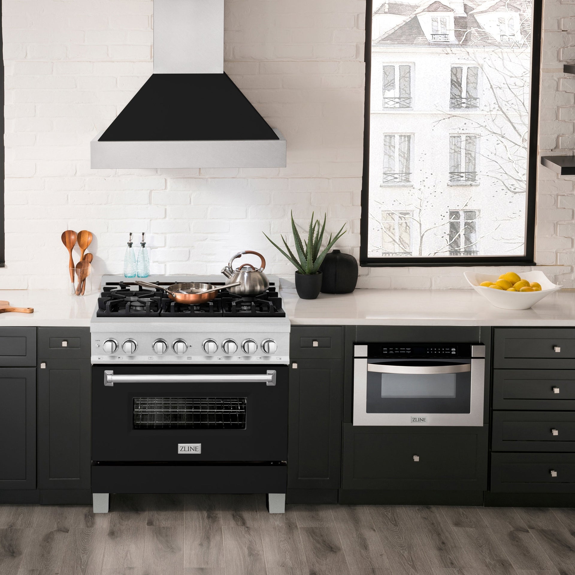 zline-legacy-36-inch-dual-fuel-range-4-6-cu-ft-electric-convection-oven-6-burner-gas-cooktop-satin-stainless-steel-with-black-matte-door-model-ras-blm-36