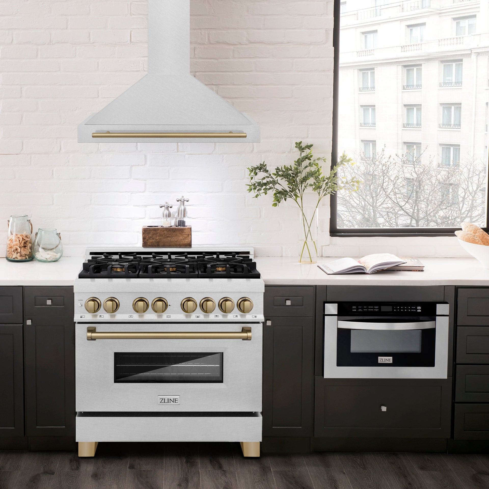 zline-36-in-wall-mount-range-hood-satin-stainless-steel-convertible-venting-champagne-bronze-handle-kb4snz-36-cb