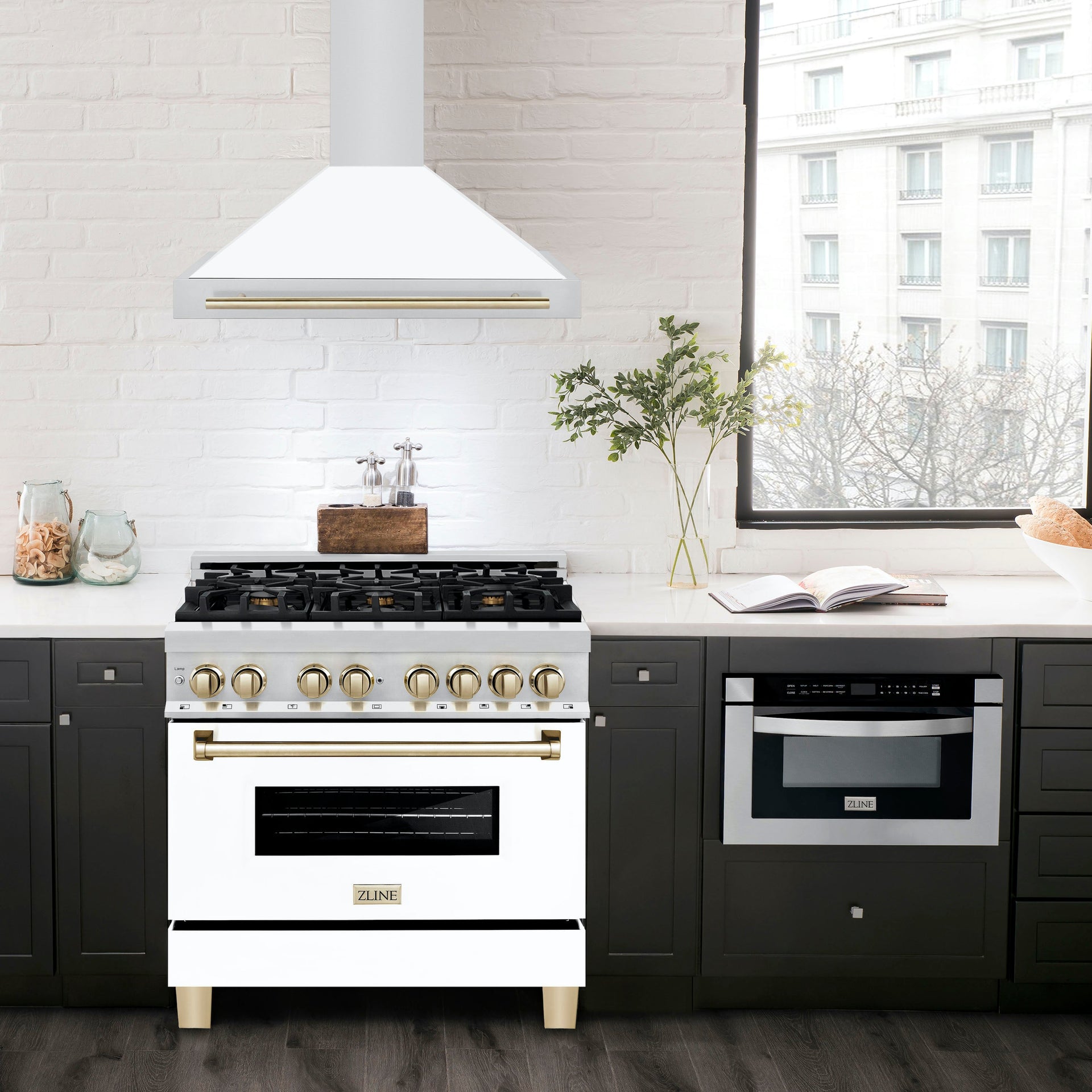 zline-36-inch-wall-mount-range-hood-stainless-steel-matte-white-shell-gold-handle-autograph-edition-kb4stz-wm36-g
