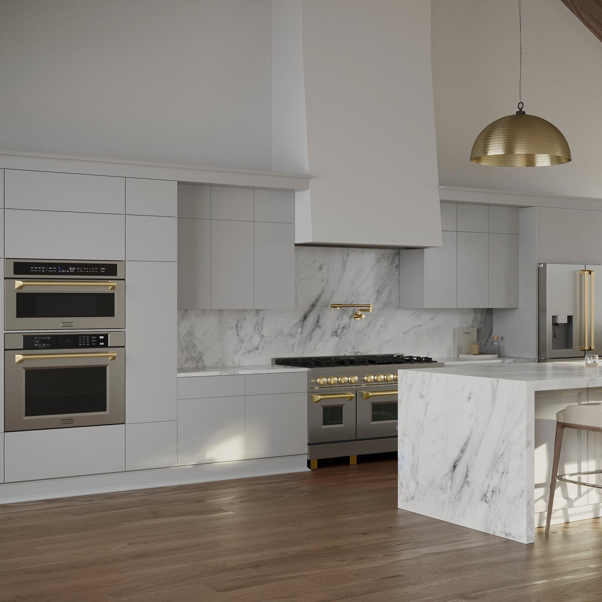 zline-30-autograph-single-wall-oven-with-air-fry-and-self-clean-in-stainless-steel-and-gold-handle-wasz-30-g