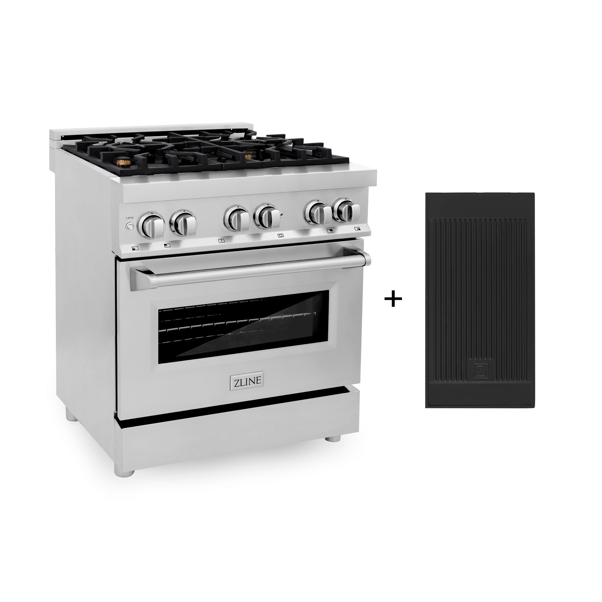 zline-30-in-dual-fuel-range-with-gas-cooktop-electric-convection-oven-brass-burners-griddle-4-0-cu-ft-stainless-steel-ra-br-gr-30