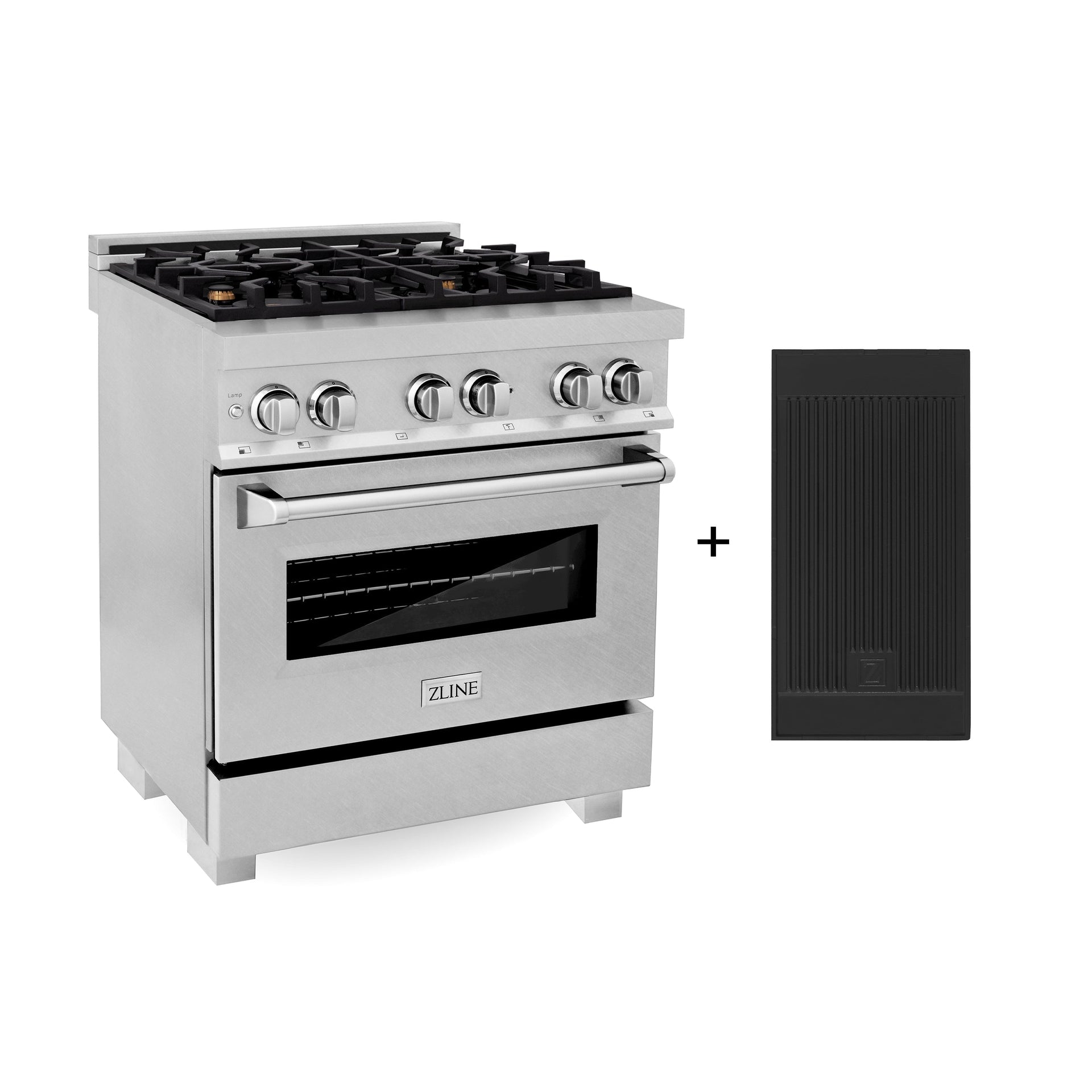 zline-30-in-legacy-dual-fuel-range-4-0-cu-ft-gas-cooktop-with-4-brass-burners-and-griddle-electric-convection-oven-satin-stainless-steel-model-ras-sn-br-gr-30