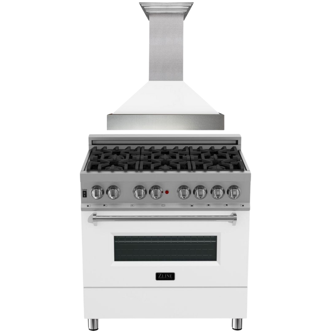 zline-36-dual-fuel-range-in-satin-stainless-steel-with-white-matte-door-36-range-hood-appliance-package-2kp-raswmrh36