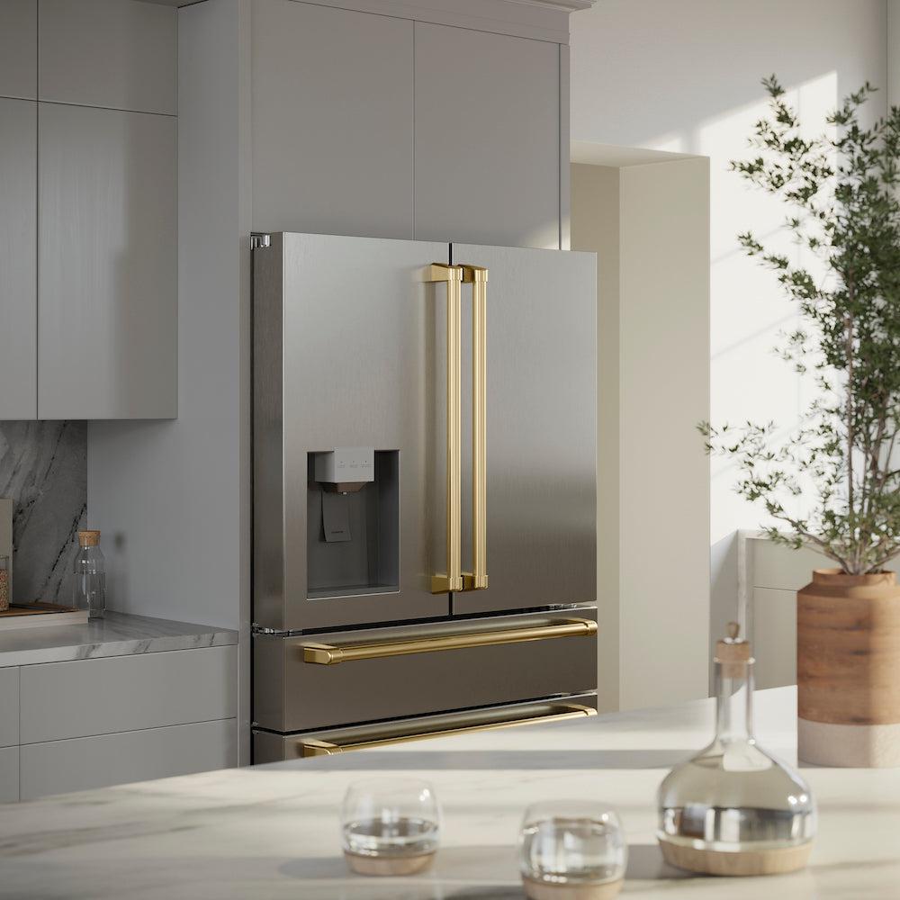 zline-36-inch-french-door-refrigerator-fingerprint-resistant-stainless-steel-water-ice-dispenser-gold-accents-rfmz-w-36-g