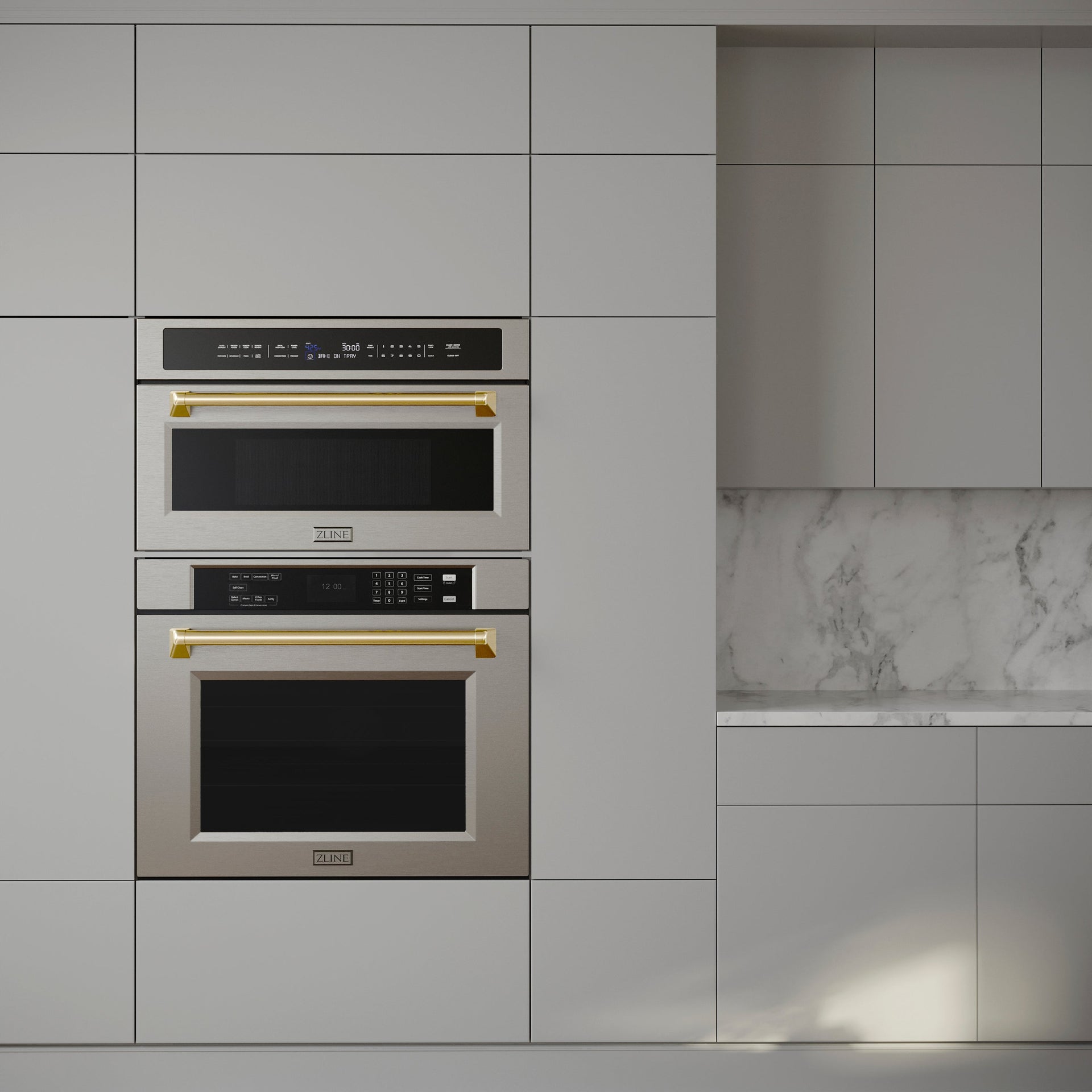 zline-30-autograph-single-wall-oven-with-air-fry-and-self-clean-in-stainless-steel-and-gold-handle-wasz-30-g
