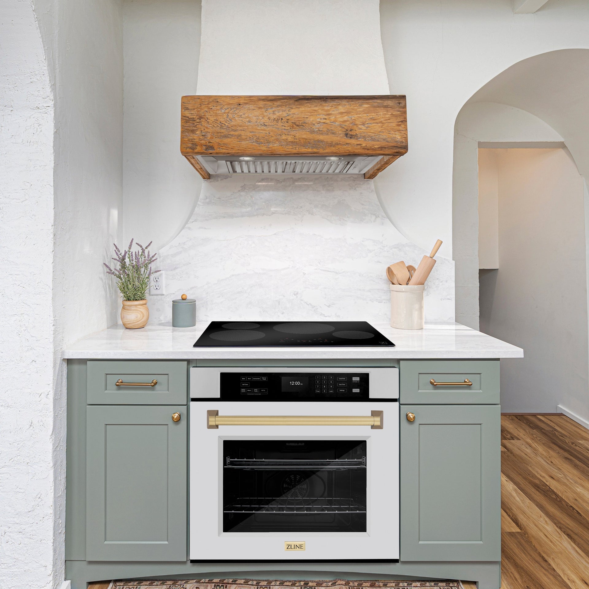 zline-30-autograph-single-wall-oven-with-air-fry-and-self-clean-in-stainless-steel-with-white-matte-door-and-champagne-bronze-handle-wasz-wm-30-cb