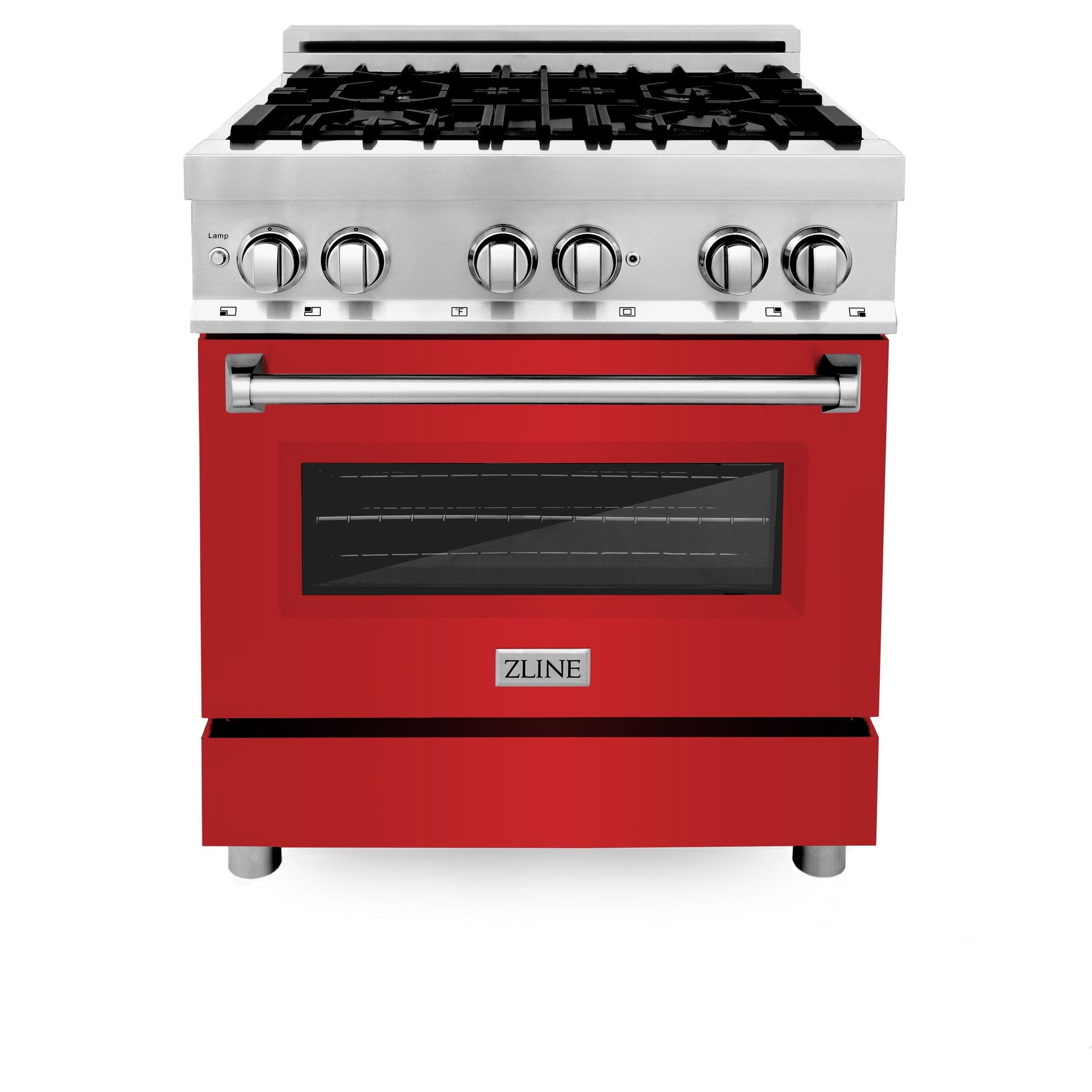 zline-30-in-dual-fuel-range-with-gas-cooktop-and-electric-oven-in-stainless-steel-with-red-matte-door-ra-rm-30