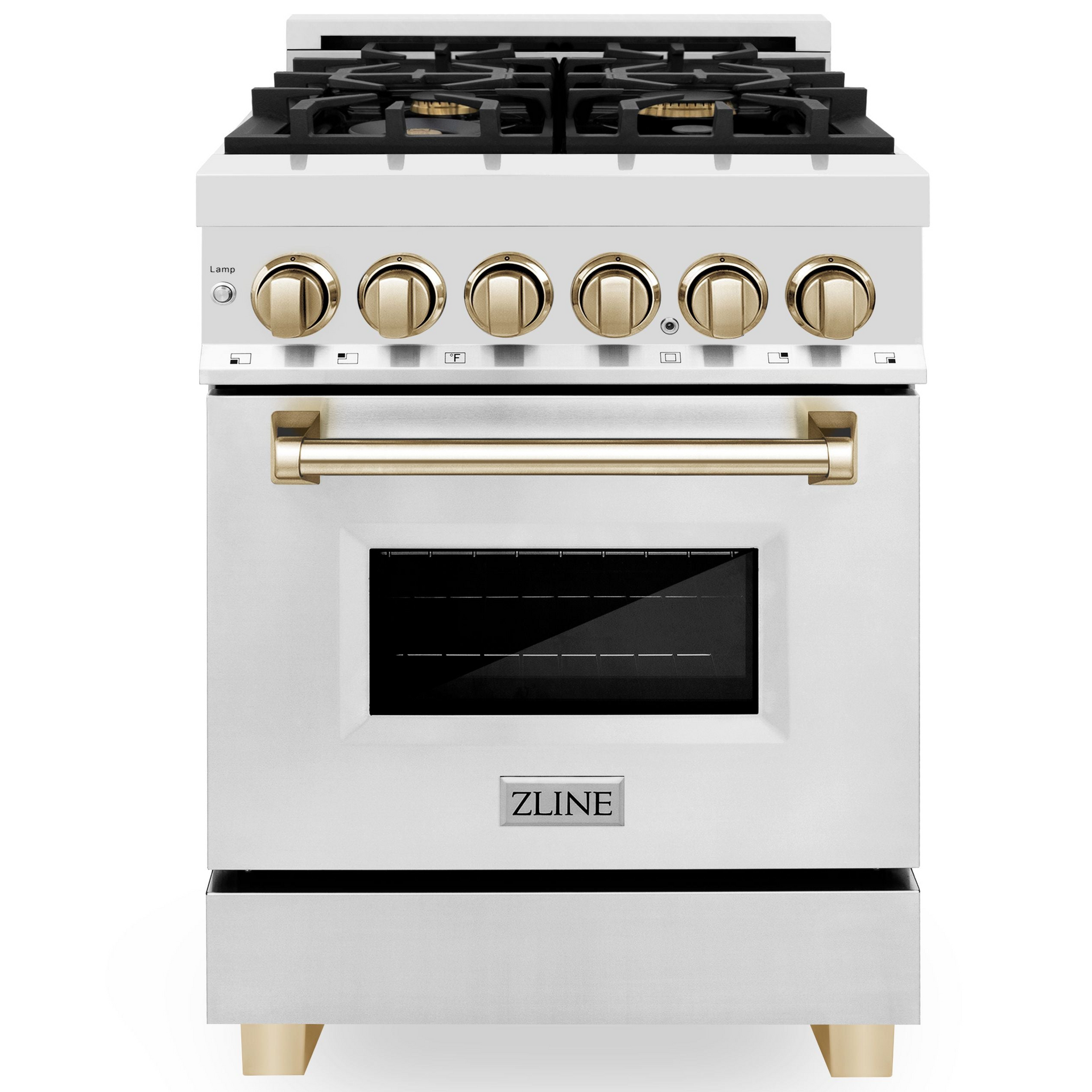 zline-autograph-24-in-dual-fuel-range-2-8-cu-ft-stainless-steel-with-gold-accents-raz-24-g