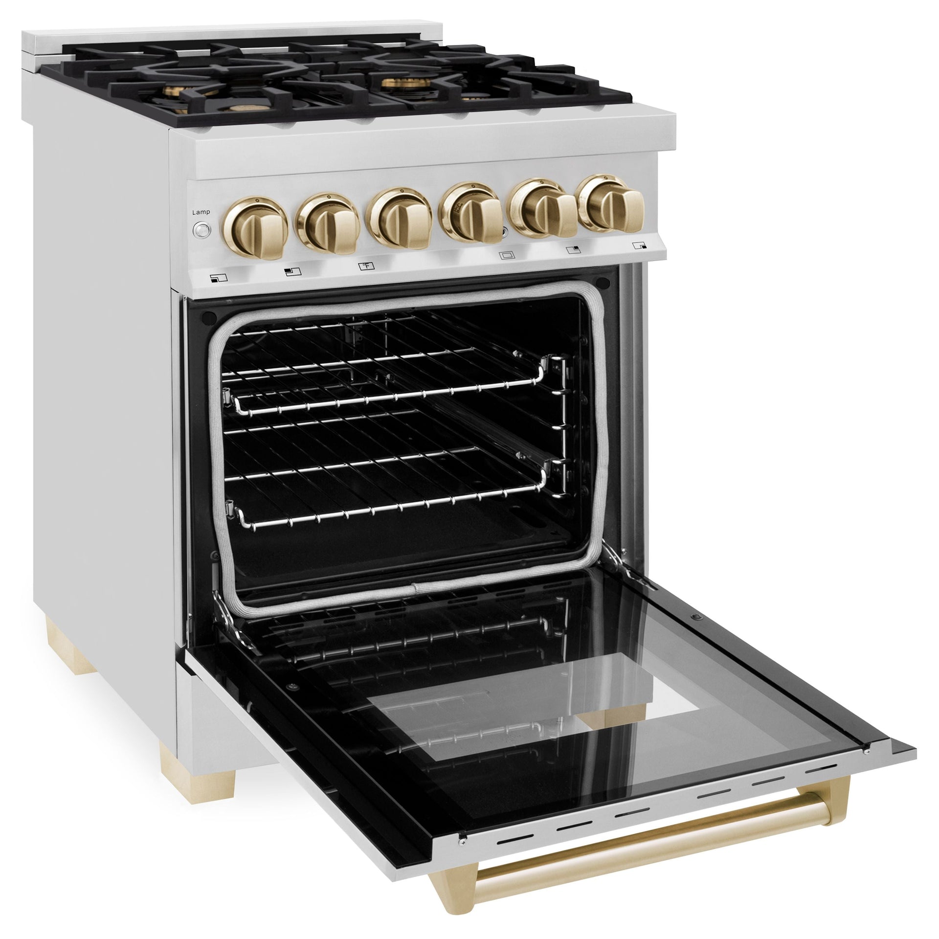 zline-autograph-24-in-dual-fuel-range-2-8-cu-ft-stainless-steel-with-gold-accents-raz-24-g
