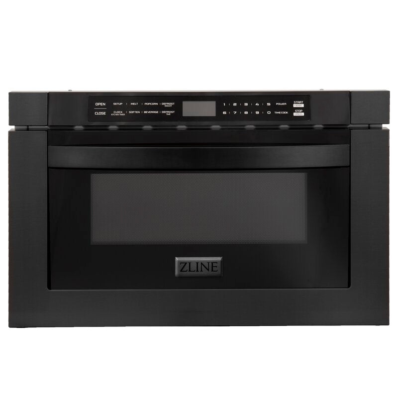 zline-package-36-dual-fuel-range-range-hood-refrigerator-with-water-ice-dispenser-dishwasher-microwave-in-black-stainless-steel