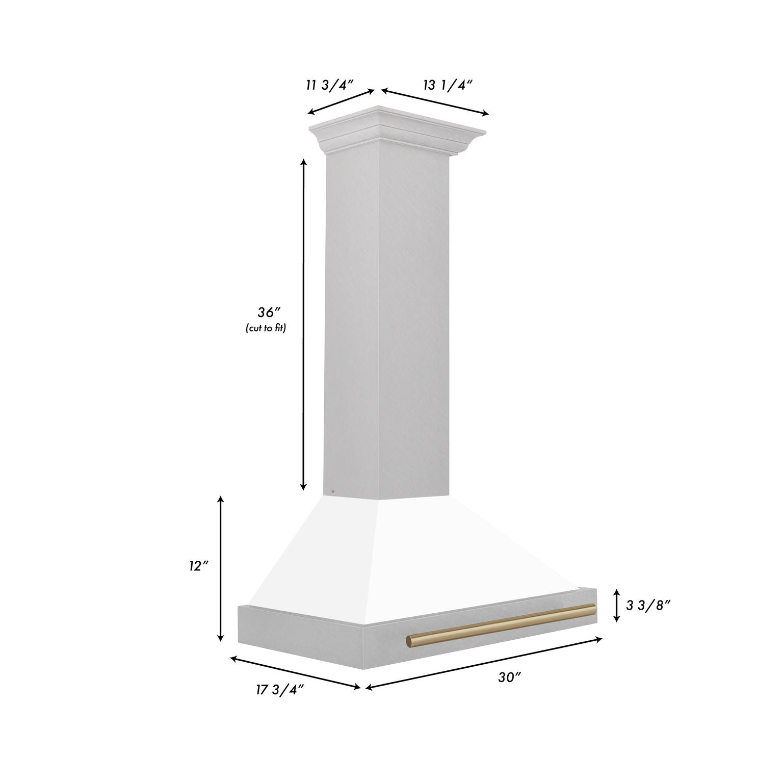zline-30-inch-wall-mount-range-hood-satin-stainless-steel-convertible-white-matte-shell-champagne-bronze-handle-kb4snz-wm30-cb