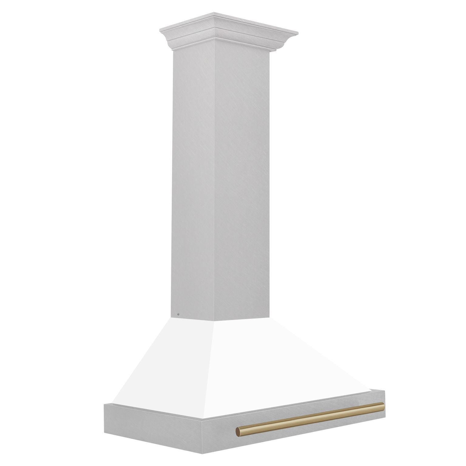zline-30-inch-wall-mount-range-hood-satin-stainless-steel-convertible-white-matte-shell-champagne-bronze-handle-kb4snz-wm30-cb