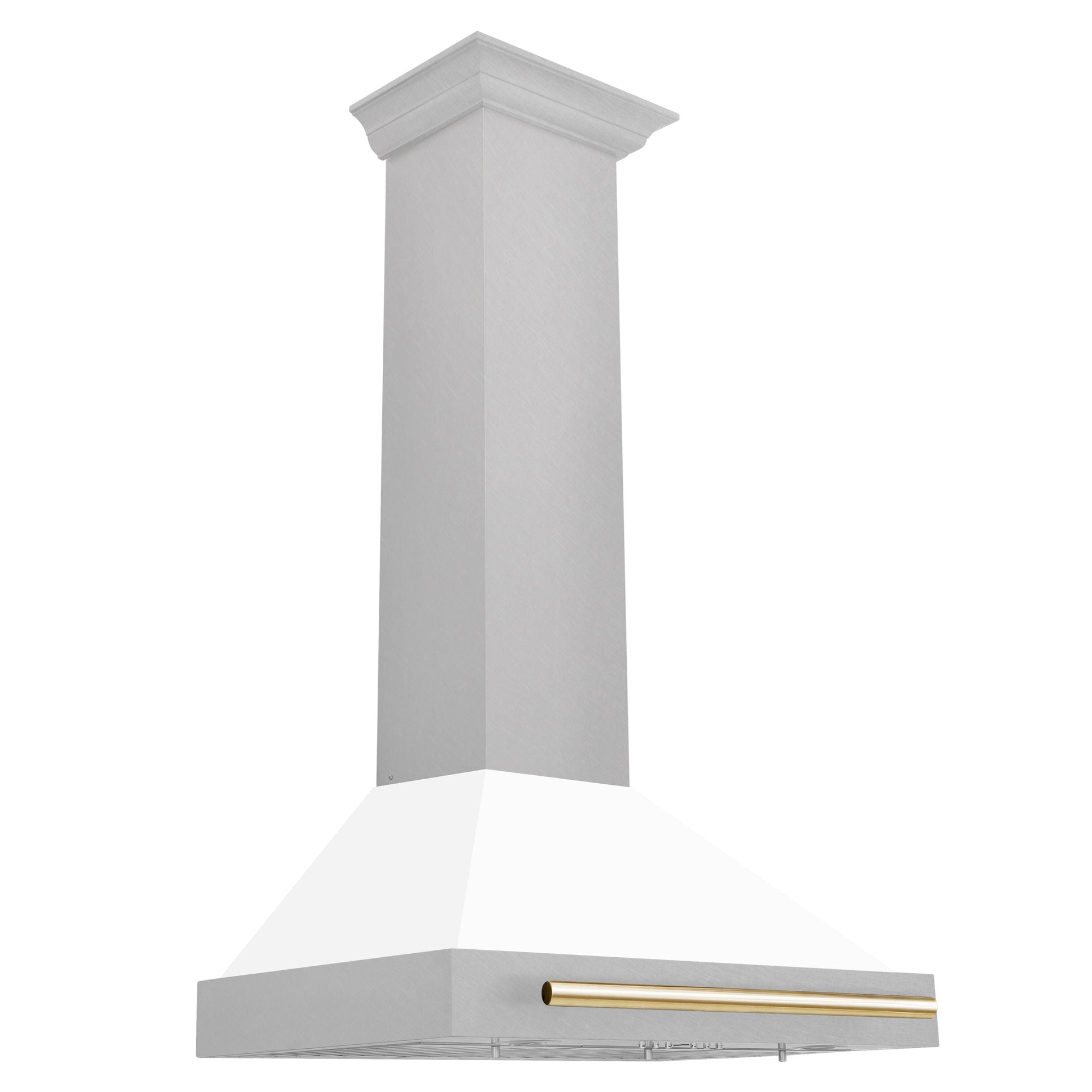 zline-30-in-wall-mount-range-hood-convertible-satin-stainless-steel-white-matte-shell-polished-gold-handle-kb4snz-wm30-g