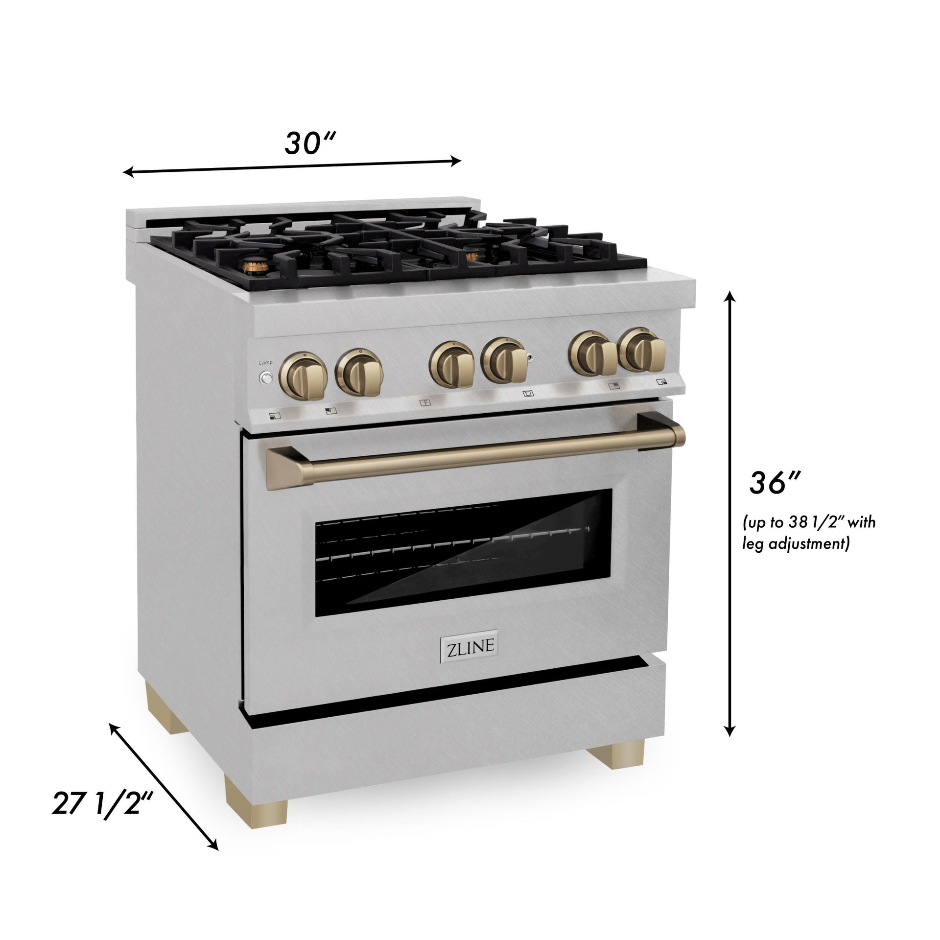 zline-autograph-30-in-4-0-cu-ft-legacy-dual-fuel-range-with-4-burner-gas-cooktop-and-electric-convection-oven-in-satin-stainless-steel-with-champagne-bronze-accents-rasz-sn-30-cb