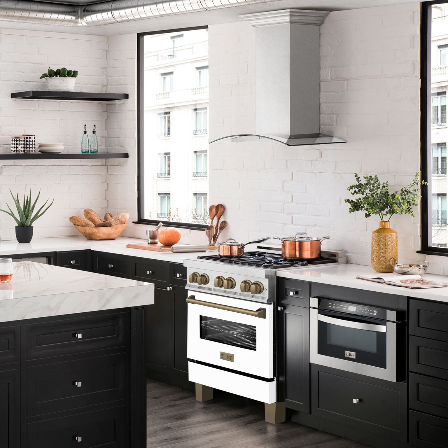 zline-autograph-30-in-legacy-dual-fuel-range-4-0-cu-ft-4-burner-gas-cooktop-electric-convection-oven-satin-stainless-steel-with-white-matte-door-champagne-bronze-accents-rasz-wm-30-cb