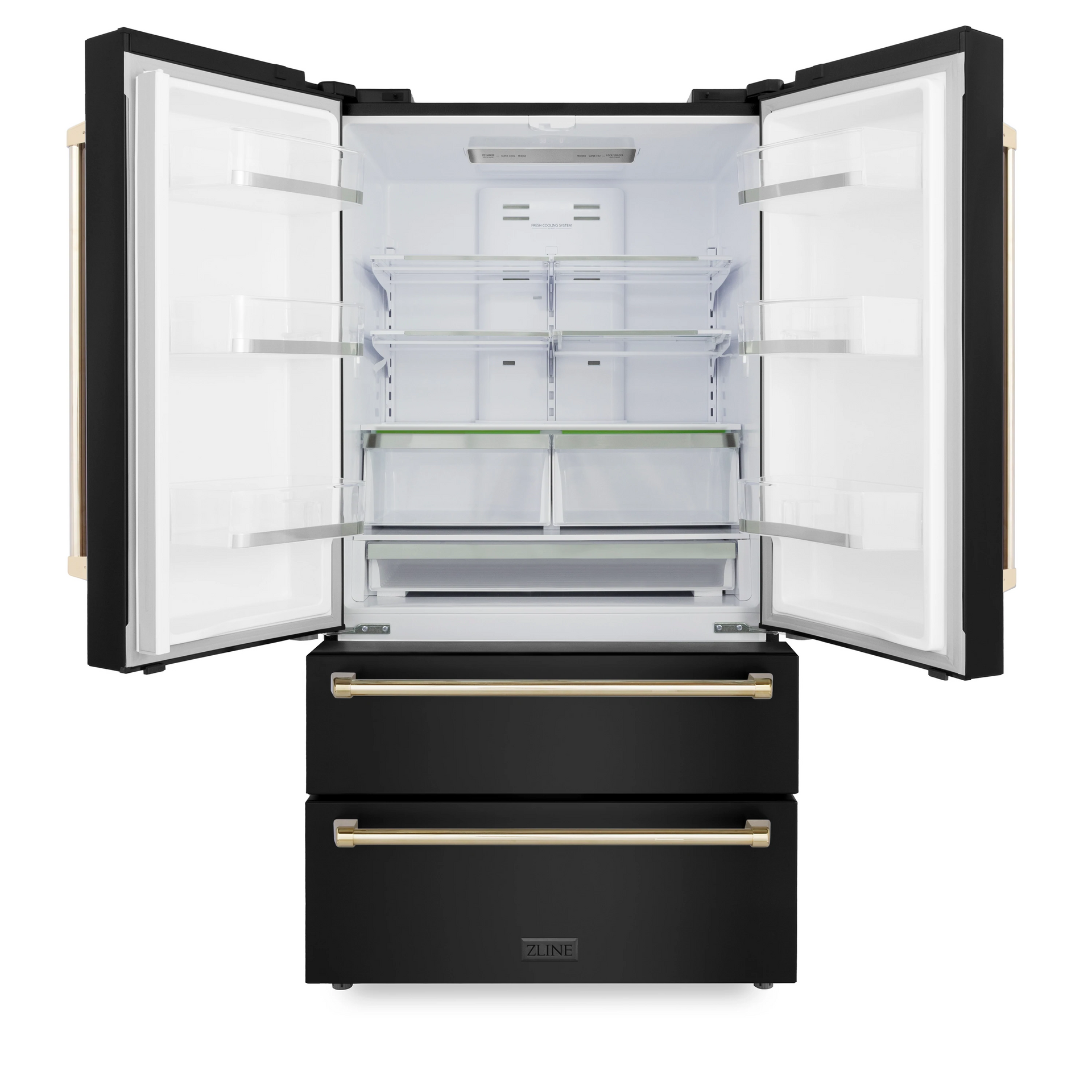 zline-autograph-package-30-dual-fuel-range-range-hood-refrigerator-dishwasher-in-black-stainless-with-gold-accents