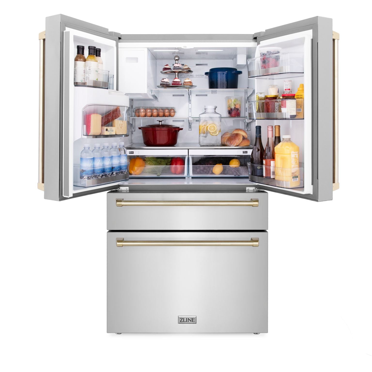 zline-autograph-gold-package-48-rangetop-48-range-hood-dishwasher-refrigerator-with-external-water-and-ice-dispenser-microwave-drawer