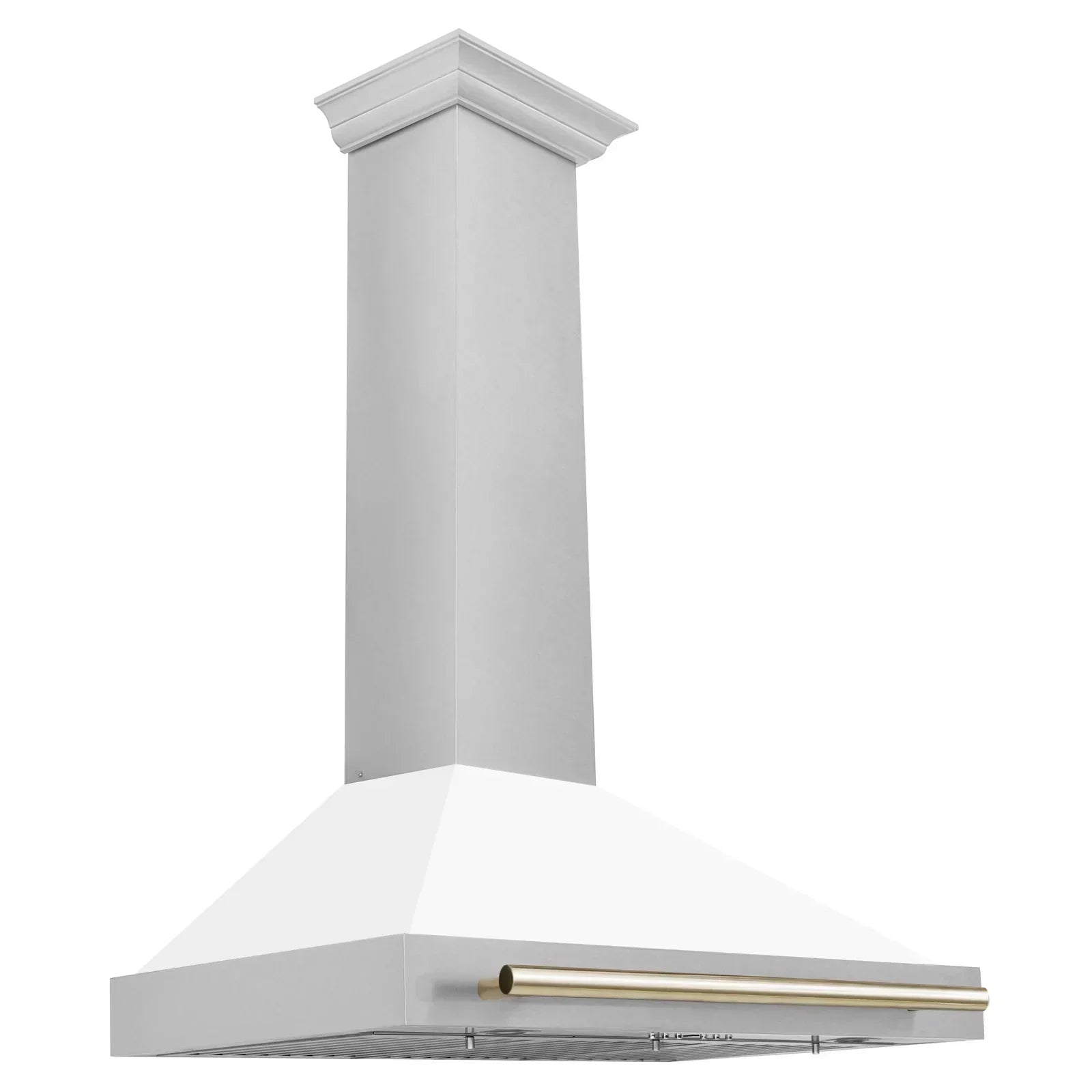 zline-36-in-wall-mount-range-hood-convertible-satin-stainless-steel-white-matte-shell-polished-gold-handle-kb4snz-wm36-g