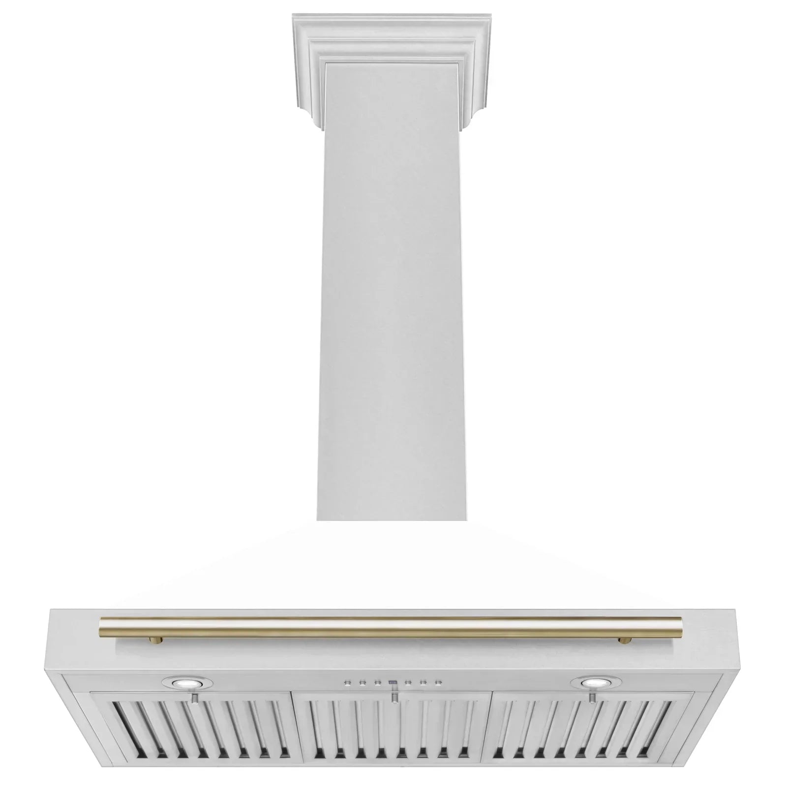 zline-36-in-wall-mount-range-hood-convertible-satin-stainless-steel-white-matte-shell-polished-gold-handle-kb4snz-wm36-g