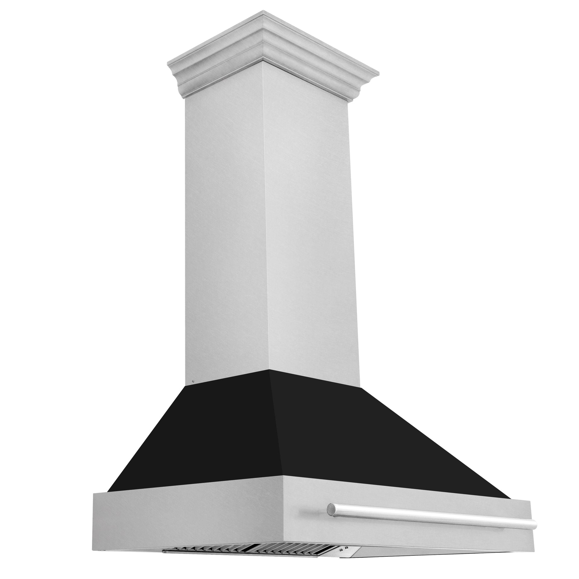 zline-36-in-wall-mount-range-hood-satin-stainless-steel-black-matte-shell-700-cfm-stainless-steel-handle-8654snx-blm-36