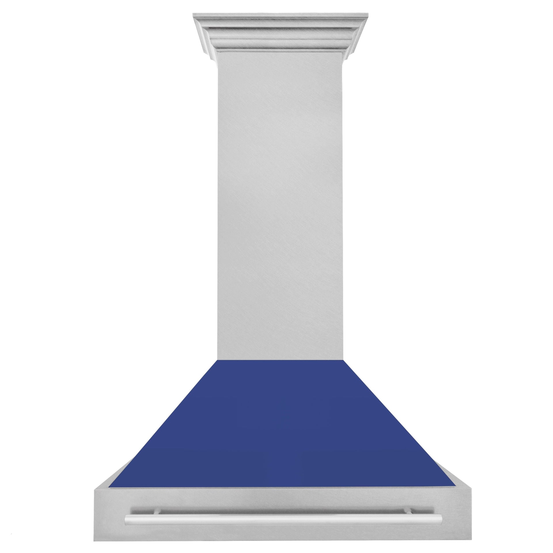 zline-36-inch-wall-mount-range-hood-satin-stainless-steel-blue-matte-shell-700-cfm-stainless-steel-handle-8654snx-bm-36