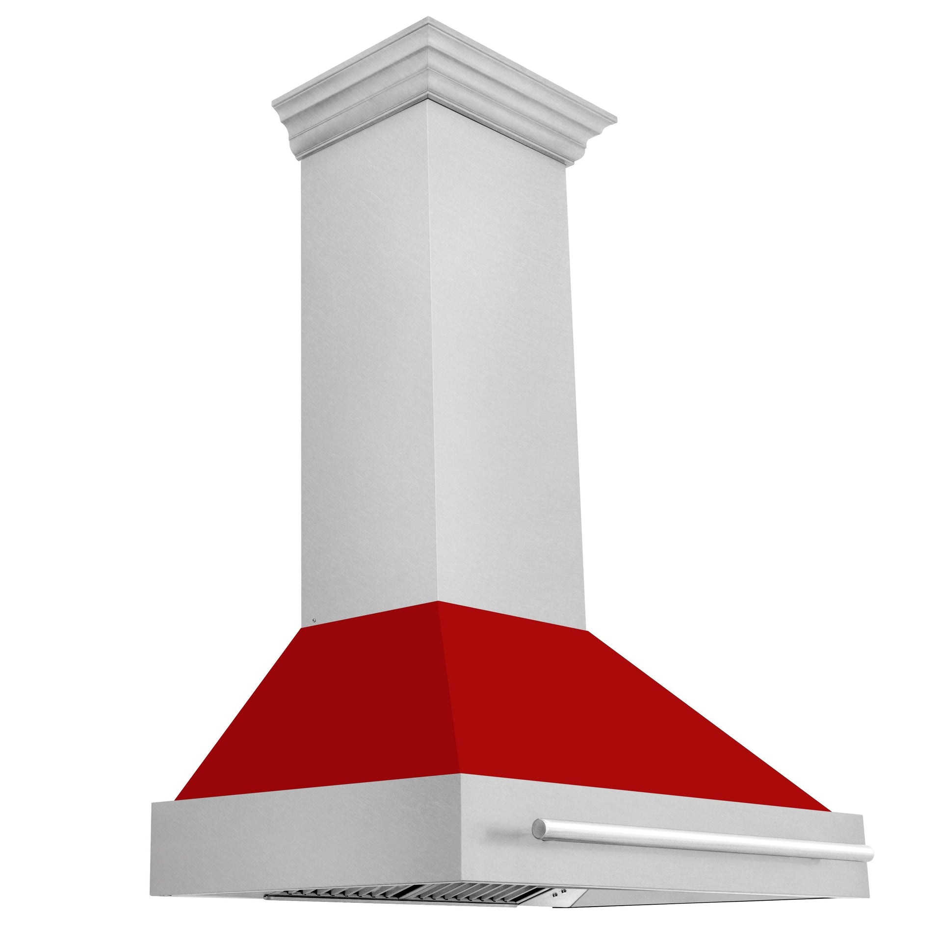 zline-36-in-wall-mount-range-hood-satin-stainless-steel-with-red-matte-shell-700-cfm-stainless-steel-handle-8654snx-rm-36