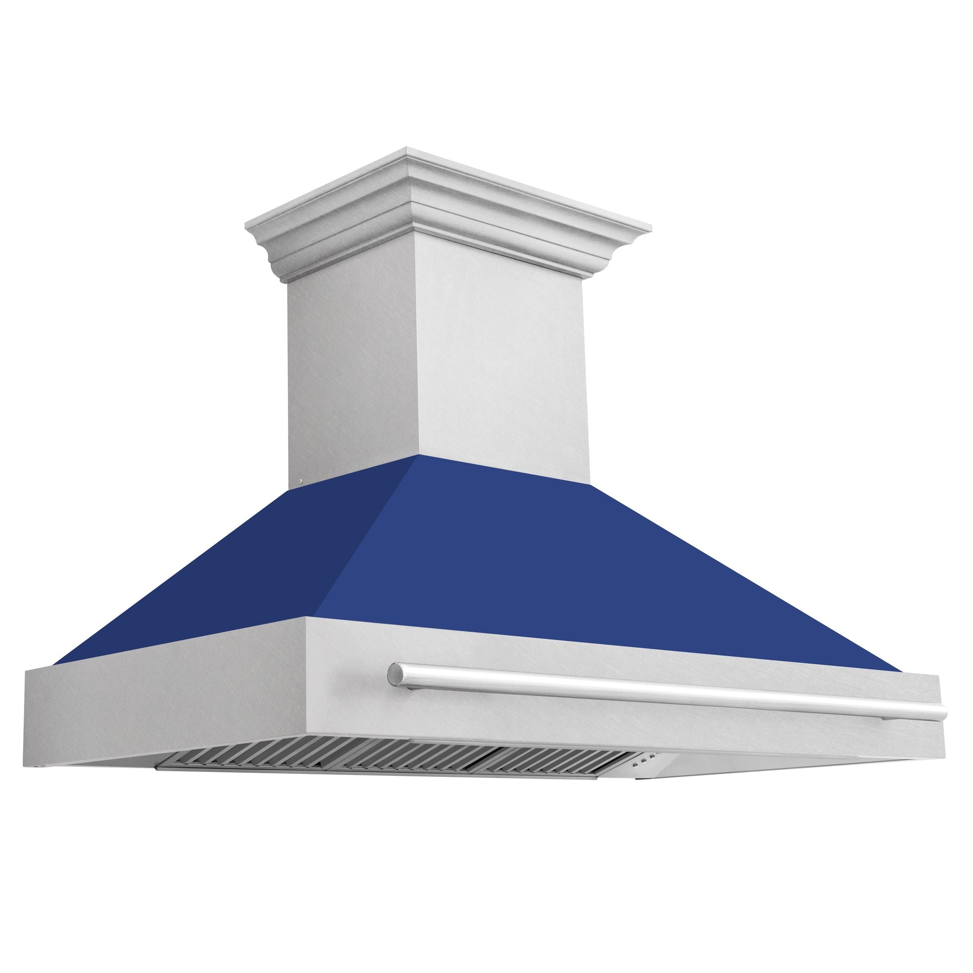 zline-48-in-wall-mount-range-hood-satin-stainless-steel-blue-matte-shell-4-speed-ventilation-led-lighting-8654snx-bm-48