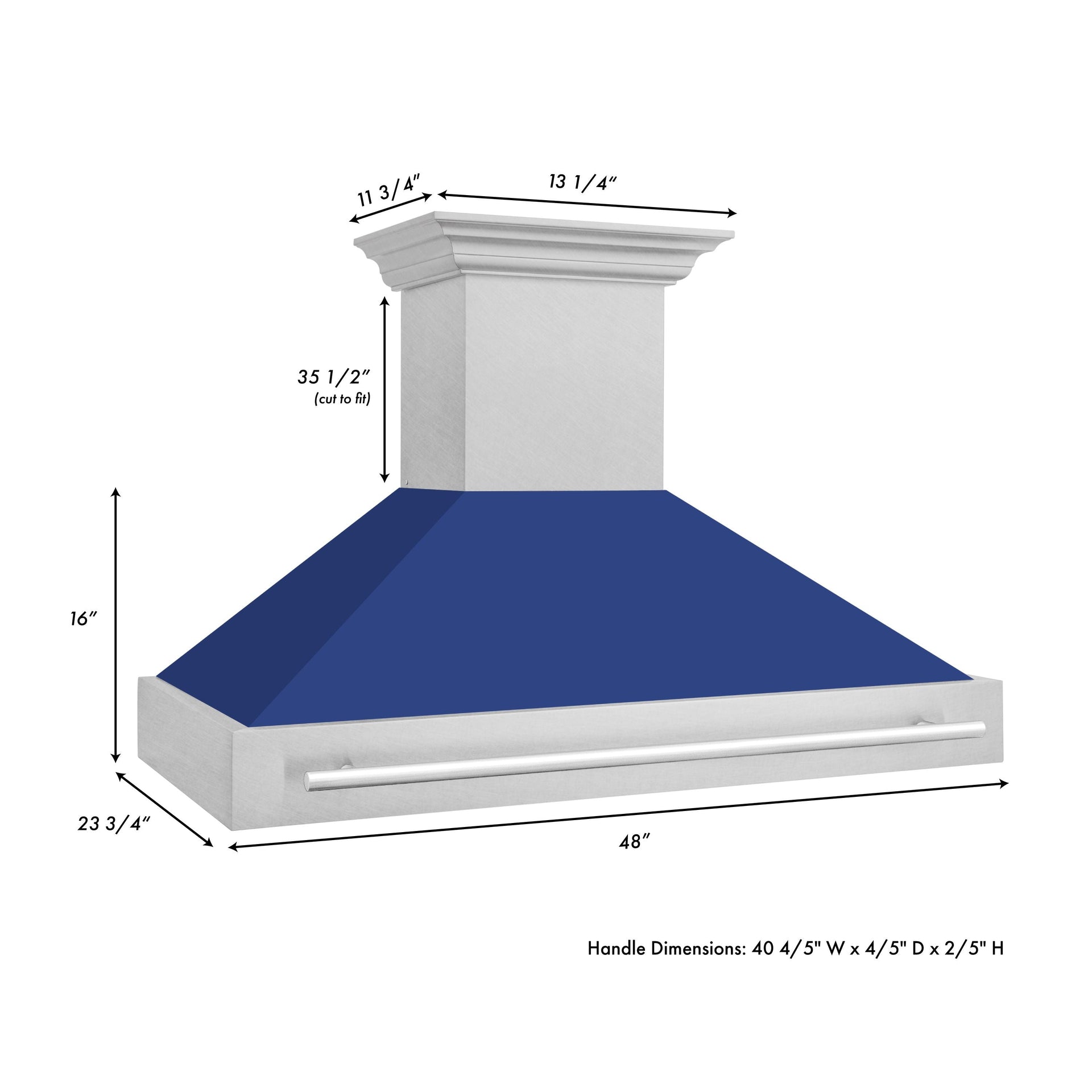 zline-48-in-wall-mount-range-hood-satin-stainless-steel-blue-matte-shell-4-speed-ventilation-led-lighting-8654snx-bm-48