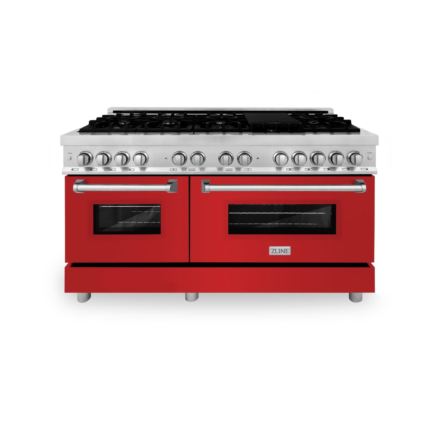 zline-60-in-dual-fuel-range-with-gas-cooktop-and-electric-ovens-in-stainless-steel-with-red-matte-doors-ra-rm-60